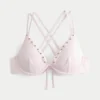 Bikini-Oberteil mit Muschelverzierung, Trägern am Rücken und Bügeln