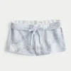 Blaue Mini-Shorts aus Camouflage-Fleece