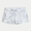Blaue Mini-Shorts aus Camouflage-Fleece