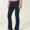 Bootcut-Jeans mit niedriger Leibhöhe und dunkler Waschung