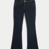 Bootcut-Jeans mit niedriger Leibhöhe und dunkler Waschung
