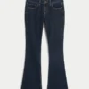 Bootcut-Jeans mit niedriger Leibhöhe und dunkler Waschung
