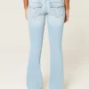 Bootcut-Jeans mit niedriger Leibhöhe und heller Waschung