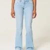 Bootcut-Jeans mit niedriger Leibhöhe und Sternstickerei