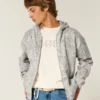 Boxy Camo Zip-Up Hoodie
