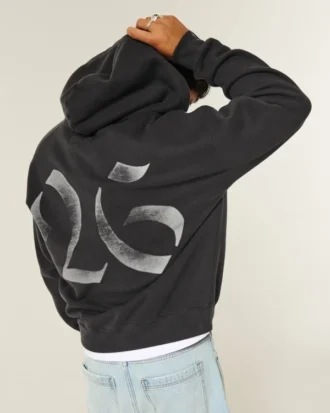 Boxy Class of 26 Grafik-Kapuzenjacke mit Reißverschluss