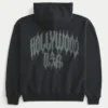 Boxy Hollywood Grafik-Kapuzenjacke mit Reißverschluss