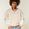 Boxy Logo Sweatshirt mit Viertelreißverschluss