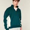 Boxy Logo Sweatshirt mit Viertelreißverschluss