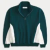 Boxy Logo Sweatshirt mit Viertelreißverschluss