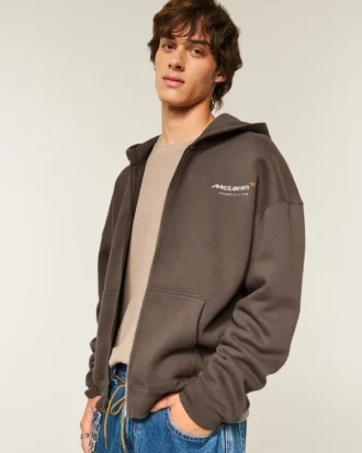 Boxy McLaren Grafik-Kapuzenjacke mit Reißverschluss