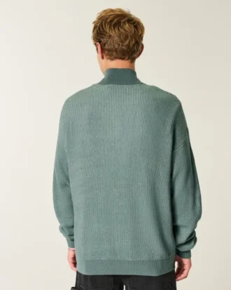 Boxy-Pullover mit Viertelreißverschluss