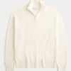 Boxy-Pullover mit Viertelreißverschluss