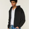 Boxy Zip-Up Good Luck Graphic Hoodie