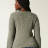 Cardigan mit Ösen und Rundhalsausschnitt