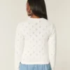 Cardigan mit Ösen und Rundhalsausschnitt