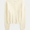 Cardigan mit Ösen und Rundhalsausschnitt