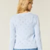 Cardigan mit Ösen und Rundhalsausschnitt