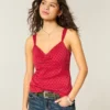Chiffon-Tanktop mit Spitzenbesatz