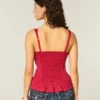 Chiffon-Tanktop mit Spitzenbesatz