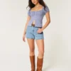 Curvy High-Rise Relaxed Denim Shorts in mittlerer Waschung, 5″