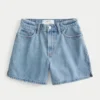 Curvy High-Rise Relaxed Denim Shorts in mittlerer Waschung, 5″