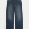 Dunkel gewaschene Jeans mit Logo-Stickerei Super Baggy Jeans