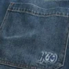 Dunkel gewaschene Jeans mit Logo-Stickerei Super Baggy Jeans
