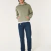 Dunkel gewaschene, lockere Jeans