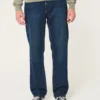 Dunkel gewaschene, lockere Jeans