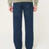 Dunkel gewaschene, lockere Jeans