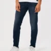 Dunkelblaue Athletic Skinny Jeans