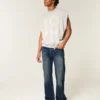 Dunkelblaue Relaxed Bootcut Jeans