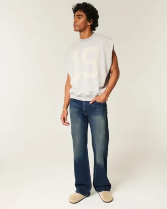 Dunkelblaue Relaxed Bootcut Jeans