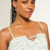 Easy Crop Trägerloses Tube-Top mit Spitzeneinsatz