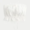 Easy Crop Trägerloses Tube-Top mit Spitzeneinsatz