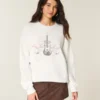 Easy New York Sweatshirt mit Gitarrenprint und Nieten