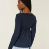 Einfach zu bindendes Henley-Babydoll-Oberteil