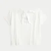 Einfaches T-Shirt mit Herz-Grafik und Schleifenverschluss am Rücken