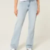 Entspannte Straight-Jeans mit niedriger Leibhöhe und heller Waschung