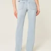 Entspannte Straight-Jeans mit niedriger Leibhöhe und heller Waschung