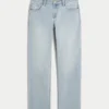 Entspannte Straight-Jeans mit niedriger Leibhöhe und heller Waschung