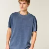 Entspanntes gewaschenes Crew-T-Shirt