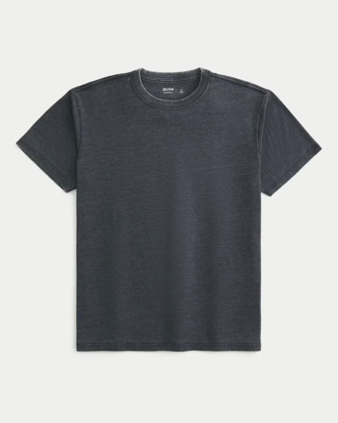 Entspanntes gewaschenes Crew-T-Shirt