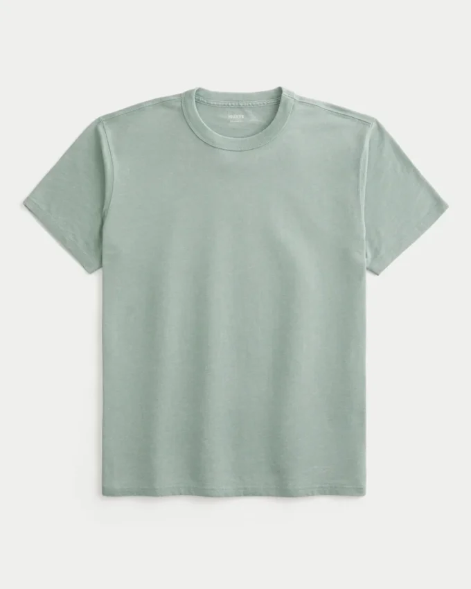 Entspanntes gewaschenes Crew-T-Shirt