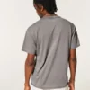 Entspanntes gewaschenes Crew-T-Shirt