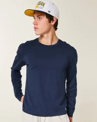 Entspanntes Langarm-T-Shirt aus Baumwolle