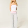 Faltbund-Strickhose mit ausgestelltem Bein