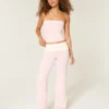 Faltbund-Strickhose mit ausgestelltem Bein
