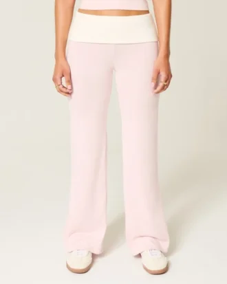 Faltbund-Strickhose mit ausgestelltem Bein
